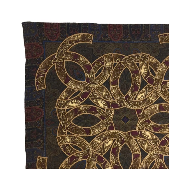 CHANEL CC Logo Paisley Silk Scarf - Picture 2 of 8